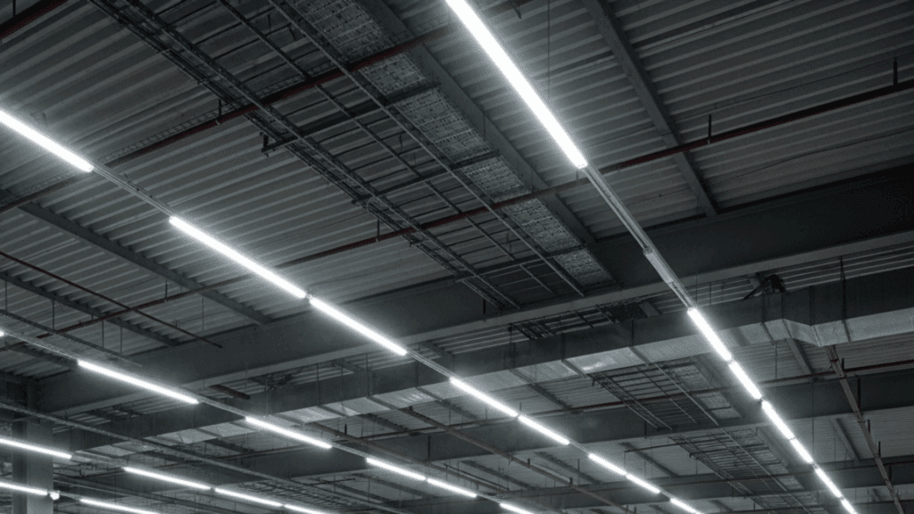 LED-Lichter in Lagerhalle